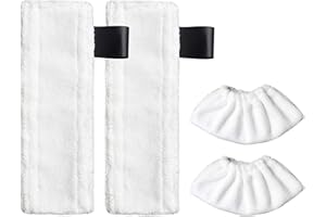 HUAYUWA Chiffon de Nettoyage de Rechange pour Nettoyeur à Vapeur Karcher EasyFix SC2, SC3, SC4, SC5 (2 Cleaning Cloth + 2 Cloth Pad)