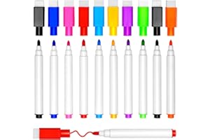 DTYDECLE 10 Stück Whiteboard Stifte, 9 Farbe Whiteboard Marker Magnetische Trockenlösch Abwischbare Marker mit Feiner Spitze für Büro, Schule, Zuhause usw