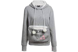 COCOCO Kangaroo Hoodie Pet Carrier Cat Lovers Hoodies Ears Cuddle Pouch Dog Pet Hoodies For Casual Kangaroo Pullovers Sweatshirt Plus Size S-4Xl