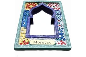 WEDARE MAGNET SOUVENIR Marocco - Calamita da frigorifero 3D con specchio da intaglio, regalo per la casa e la cucina, realizzata a mano, collezione di magneti per frigorifero