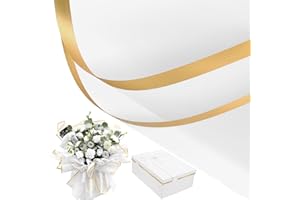 YADOBIG 20 Hojas Papel de Floristería Impermeable, Papel de Regalo de Flores para Envolver Regalos, Flores, Cumpleaños(Blanco, 58x58cm)