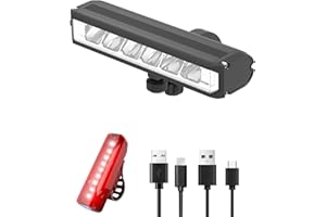 Victoper Bike Lights Set 2025 Upgrade, USB Rechargeable Front and Rear Bicycle Lights with Remote Control, 10 Lighting Modes, IP65 Waterproof Design for Road & Mountain Riding