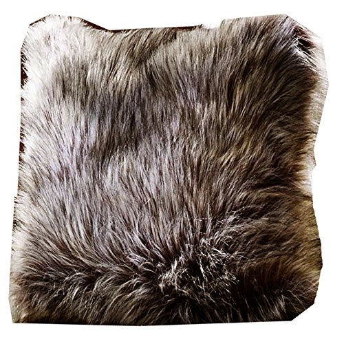 JEMIDI Kissenhülle Lederlook Fell Kissenbezug Bezüge Kissen Hülle Sofa Bezug Hüllen (50cm x 50cm, Wildfell Braun)