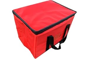 GCDN Borsa di consegna della pizza, borsa isolata di consegna dell'alimento con la maniglia, borsa di ristorazione commerciale di grande capacità per il trasporto di cibo (rosso-16L)