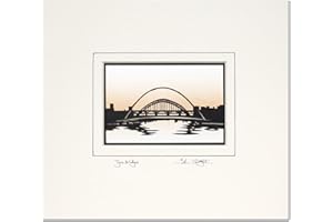 JOHN SPEIGHT'S PAPERCUTS Tyne Bridges Newcastle upon Tyne & Gateshead Original Signed Hand Cut Silhouette Papercut Art by John Speight - Gift for him and her