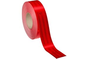 STICKERSLAB GHIRARDI 1 Cinta Adhesiva homologada Reflectante 3M Diamond Grade 983 para el Borde de los vehículos, Rojo, 50 Metros