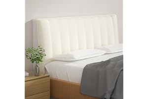 YCBTREE Pokrowiec na zagłówek łóżka, pogrubiony, pikowany, all-inclusive, rozciągliwy, nadaje się do prania, zdejmowany, do sypialni (beżowy, wewnątrz 150 cm)