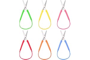 WY LIGHTING LEVEL Confezione Da 6 Forbici Ad Anello Con Manico Forbici Di Sicurezza Con Apertura Automatica Forbici Con Apertura Automatica Forbici Artigianali Forbici Per Bambini Forbici Domestiche Per La Scuola Dei