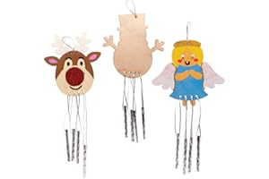 Baker Ross AW958 Campanelli Natalizi in Legno (Confezione da 4) - Artigianato Festivo per Bambini