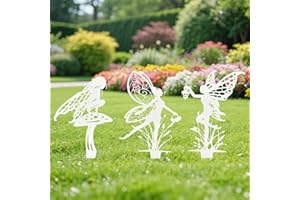 JGZTJXNK Garden Decoration Fairy Metallic Flower Fairy 3-piece Set Suitable for Yard, Lawn, Flower Bed Decoration Gifts