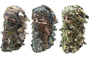 AOUTACC Passamontagna mimetico a foglia 3D maschera integrale copricapo tacchino mimetico cappuccio copricapo caccia tiro ciclismo tattico confortevole morbido passamontagna copricapo