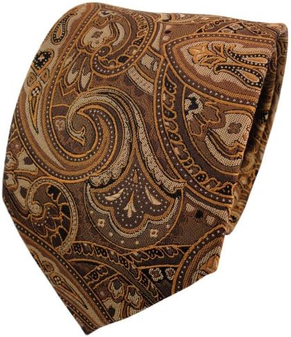 TigerTie silk tie brown olive-brown ocher-brown Paisley - tie necktie silk silk