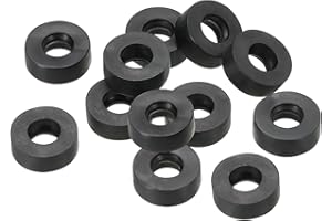 PATIKIL Joint Plat En Caoutchouc M6, Lot De 12, 6mm Diamètre Intérieur, 12mm Diamètre Extérieur, 4.5mm Épaisseur, Joint D'étanchéité Espaceur Pour Robinet Tuyau Raccordement Boulon, Noir