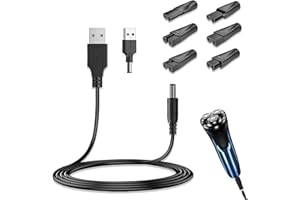 XATGIOUY Caricatore USB universal 5V Cavo Caricatore per Rasoio, 8PCS Shaver Charger Kit, Cargador maquinilla Philips Universal USB a DC,para la mayoría de Las Marcas Cargador Maquina Afeitar