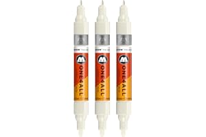 Molotow ONE4ALL Lot de 3 feutres acrylique Twin Blanc naturel (229)