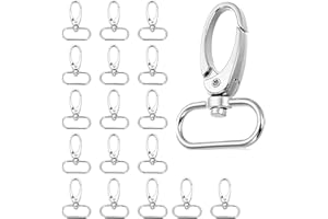 ATB-Foger 30 unidades de cierre giratorio, llavero, mosquetón, langosta, llavero, gancho para bolsos, cinturones, cordones y accesorios para manualidades (tamaño interior 25 mm), plata, 25*50mm