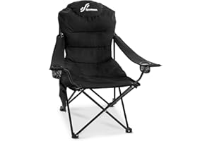 SPORTNEER pieghevole pieghevole da campeggio fino a 160 kg 3 angoli regolabili sedia da campeggio sedia da pesca con schienale poggiatesta e borsa per il trasporto, sedia pieghevole