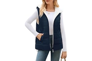 Yuson Girl Gilet da Donna Smanicato Invernale Giacca Senza Maniche leggero Imbottito Cappuccio Caldo Primaverile Autunno Pile Cappotto Giubbotto Gilet con Cappuccio e Tasche