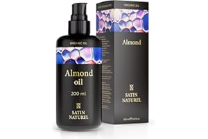 ‎SATINNATUREL Satin Naturel BIO Mandelöl kaltgepresst 200ml – 100% natürliches Süßes Öl – Haaröl, Massageöl, Babyöl, Gesichtsöl & Körperöl – Ideal zur Babypflege – Bio Öl