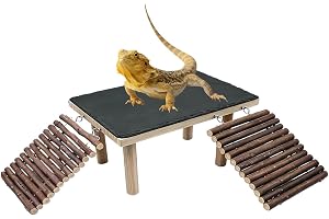 Fbinys reptil solbad dekorativ träramp vilogrotta | Leopardgecko-grotta terrarium sten för leopard gecko kameleont ormar vard