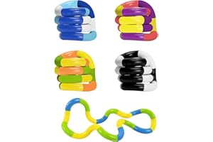 QIANFENG Lot de 6 Tangle,Fidget,Toy Stress Relief,Toys Sensory Set,Anti Articulé Autismus,Best Cone Elastic,en Entistresses Fdiget Fidgets,Game Glaçon Hair Jouet,Learning Maille Math,Wobbling Worm