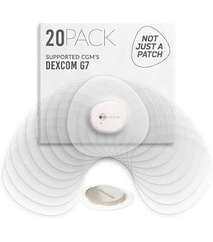 25 Cerotti Adesivi Per Dexcom G7 - Impermeabili, Traspiranti, Stampa Floreale Blu