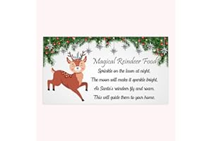 Pack of 48 Magic Reindeer Food Labels (64 x 34 mm) X-Mas Seasonal Stickers for Christmas Eve Box Papa Prints®