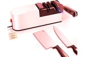 KISEELY Affilacoltelli elettrico, sistema di affilatura coltelli 5 in 1 con lama dritta, affilacoltelli professionale diamantato PER affilatura grossolana, riparazione e affilatura coltelli (KW2)