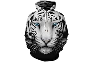 EUDOLAH Sudadera Mujer Sudadera con Capucha 3D Impresión Digital Animal Galaxy Canguro Bolsillo Manga Larga