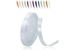 MORAINJAY 10mm Ribbon,23M Original White Satin Ribbon for Gift Wrapping,Wedding Car Ribbon,Ribbon Roll for Flower Bouquets,Cake Box and Crafting,Color Ribbon for DIY or Birthday,Chrismas Party Decorations