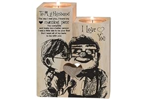 GMWD To Family świecznik ze świecą, drewniany świecznik w kształcie serca, świecznik dla pary, świecznik na świece, You Are My Queen Forever, dekoracyjny prezent na urodziny, rocznicę