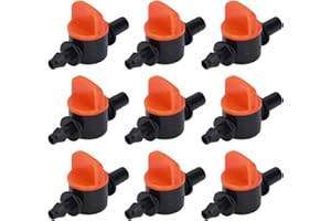 CHEOTIME 50 Szt. Zawór Do Nawadniania Kropelkowego, Ręczny Zawór Odcinający, 4/7mm średnica Zewnętrzna 6mm/0,2 Cala Zawór Przełączający Do Nawadniania Kropelkowego Do Systemu Nawadniania