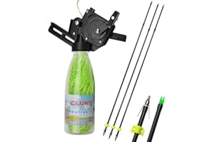 ZSHJGJR Tiro con Arco Carrete de Pesca con Cuerda de 40 m Bowfishing Reel para Arco Recurvo Arco Compuesto Caza Pesca Aparejo Accesorio con Flechas de Pesca