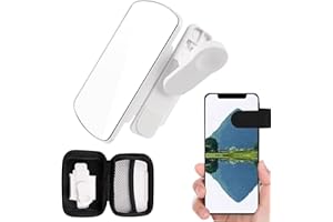 LUYLMO Telefonkamera-Spiegelreflexionsclip, Verstellbarer Telefon-Kamera-Reflexionsspiegel, Handy-Reflexionskamera-Clip, Tragbares Smartphone-Kamera-Spiegelreflexions-Clip-Set für Reise-Smartphones (Weiß)