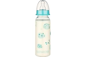 babynova 240 ml Standard Baby Bottle with Anti-Colic Silicone Teat for Newborns - Baby Bottles from 0 Months - BPA-Free - Fish