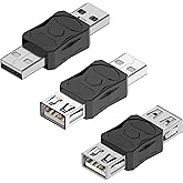 GELRHONR 3PCS USB zu USB Adapter, USB 2,0 Typ A Stecker zu Buchse Extender Conncetor Unterstützung 5V / 2A Aufladen 480Mps Da