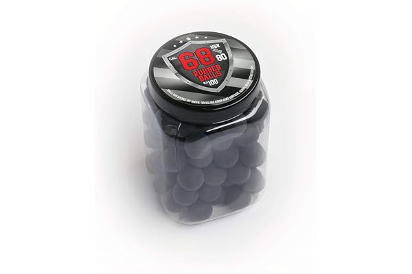 100 x Balles en Caoutchouc Dur de qualité supérieure 68 Cal. HDS T4E Paintball Shooting Self Home Defense Billes Calibre .68