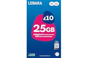 Lebara SIM Card: 30GB for £5, Half Price for First 3 Months, No Contract, UK Calls, UK Texts and International Calls Included, Multi-size, Fits All Devices