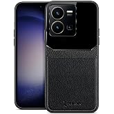 Zebana Vivo Y22s ile Uyumlu Kılıf Zebana Lens Deri Kılıf Siyah