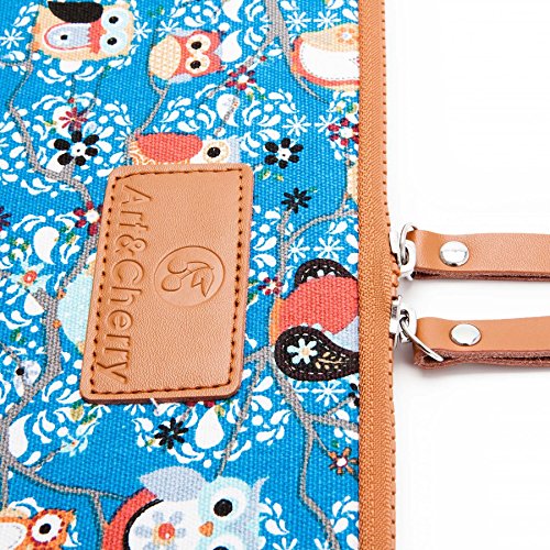 13-13,3 Zoll Apple Macbook Air Schutzhülle – sehr hochwertige & edel verarbeitete Notebooktasche / Laptoptasche aus Canvas-Gewebe mit eingenähten Innenfutter und aufwendigen Designeraufdruck! Die Hülle eignet sich auch für UltraBooks / Notebooks bis 325x260mm ( zirka 13“ bis 13,3“ ) Muster 4 (blau) - 2