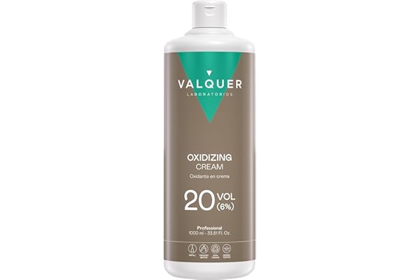 VALQUER Agua Oxigenada en Crema Estabilizada 20 Volúmenes 6% | Oxidante para Coloración Capilar Permanente y Decoloración | Vegano con Ingredientes de Origen Natural | Profesional | 1 L