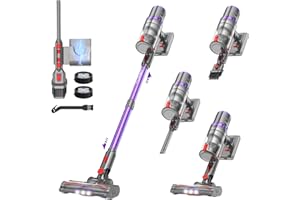 aonus A7 Aspirapolvere Senza Fili, 38KPA Scopa Elettrica Senza Fili Potente con Touchscreen, Anti-Avvolgimento, Sensore di Polvere per Pavimento Tappeto Peli Animali