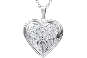 U7 Collana Donna con Foto Personalizzata 4 Stili Ciondolo Medaglione Portafoto Cuore Apribile in Acciaio Inossidabile Argento Rosa Oro Collana Personalizzata con foto Regalo per Mamma Donna Ragazza