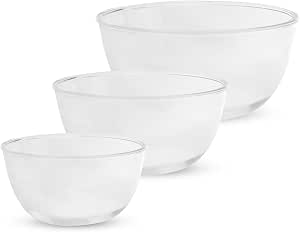 Ciotole per vetro - Set di 3 | Ciotole per cottura e cottura in vetro  spesso | Ciotola del forno | Lavabile in lavastoviglie, forno a microonde e  forno | Ciotole da dessert | M\u0026W : Amazon.it: Casa e cucina