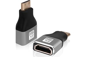 AXFEE Adapter mini męski na HDMI żeński 2 w 1 – 8K przy 60 Hz, złącze HDMI do laptopa, HDTV, PC, monitora, PS, Xbox, DVD