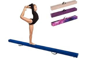 SPOTRAVEL Folding Gymnastic Beam, Portable Floor Balance Beam with Carrying Handles and Anti-Slip Base, Extra Firm Gymnastic Equipment for Toddlers, Gymnasts & Cheerleaders