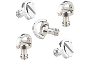 LEFTFOTO 1/4 Inch Quick Release Screw Tripod Screw DSLR Camera Rig Accessories Wich D-Ring.-5 pcs.