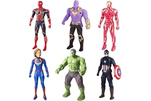BESTZY Avengerse Anime Figur Model, 6PCS Super Hero Anime Figur, Iron Man Figur Anime Charakter Puppe Modell Super Figure Collection PVC Cartoon Statue Sammlerstücke (20CM)