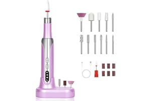 IFACA Torno para Uñas Profesional,Lima Eléctrica Uñas Profesional, 15000 RPM Motor Fuerte, Velocidad Ajustable, Potente Silencioso, Mini Kit de Manicura y Pedicura para Principiantes Tecnología de Uñas