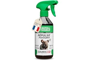 RepellShield® Répulsif Anti Souris & Anti Rat -500ml- Non Tachant, Sûr Famille & Animaux, Huile Essentielle Menthe Poivrée, Résultats Visibles 7-10 Jours - Usage Intérieur & Extérieur
